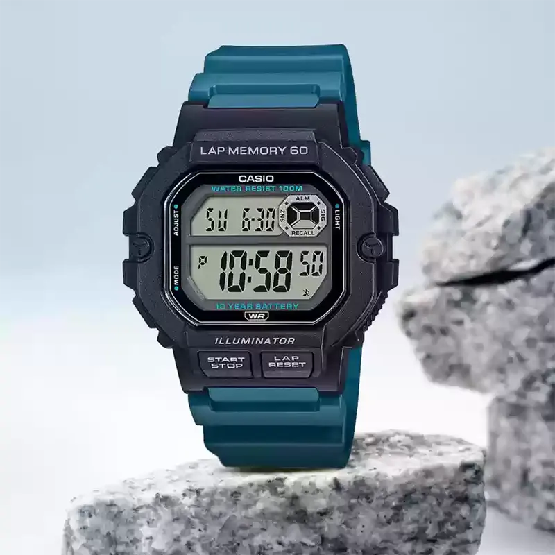Casio Youth Green Resin Strap Men's Watch- WS-1400H-3AV